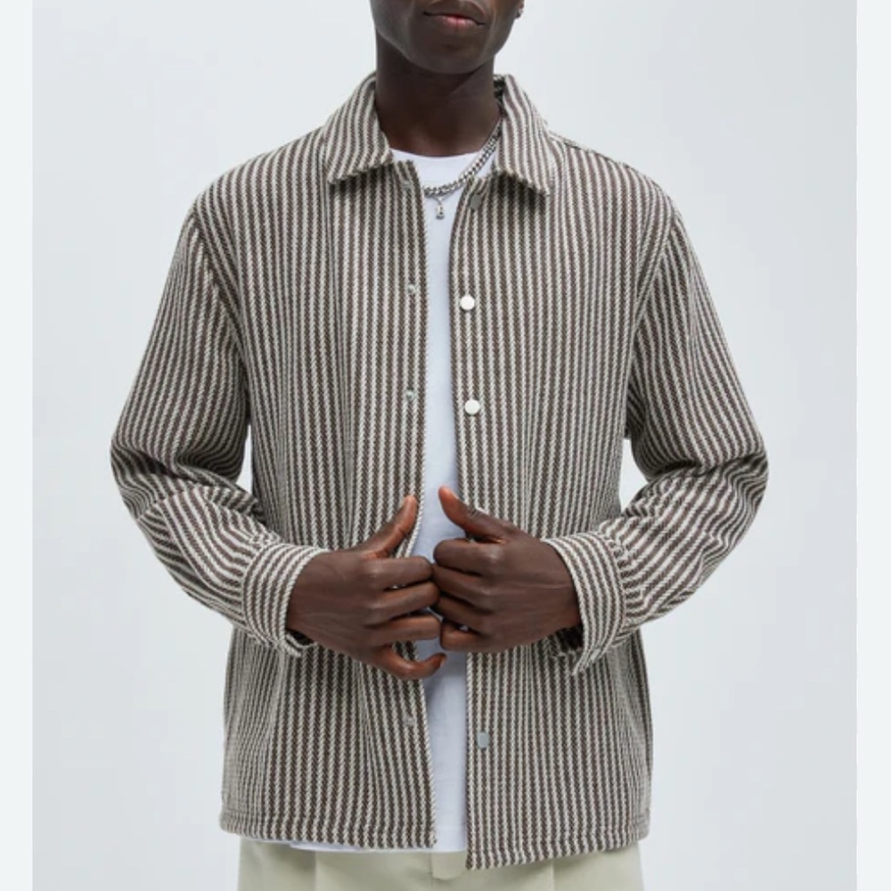Herringbone Button-Up Jacket